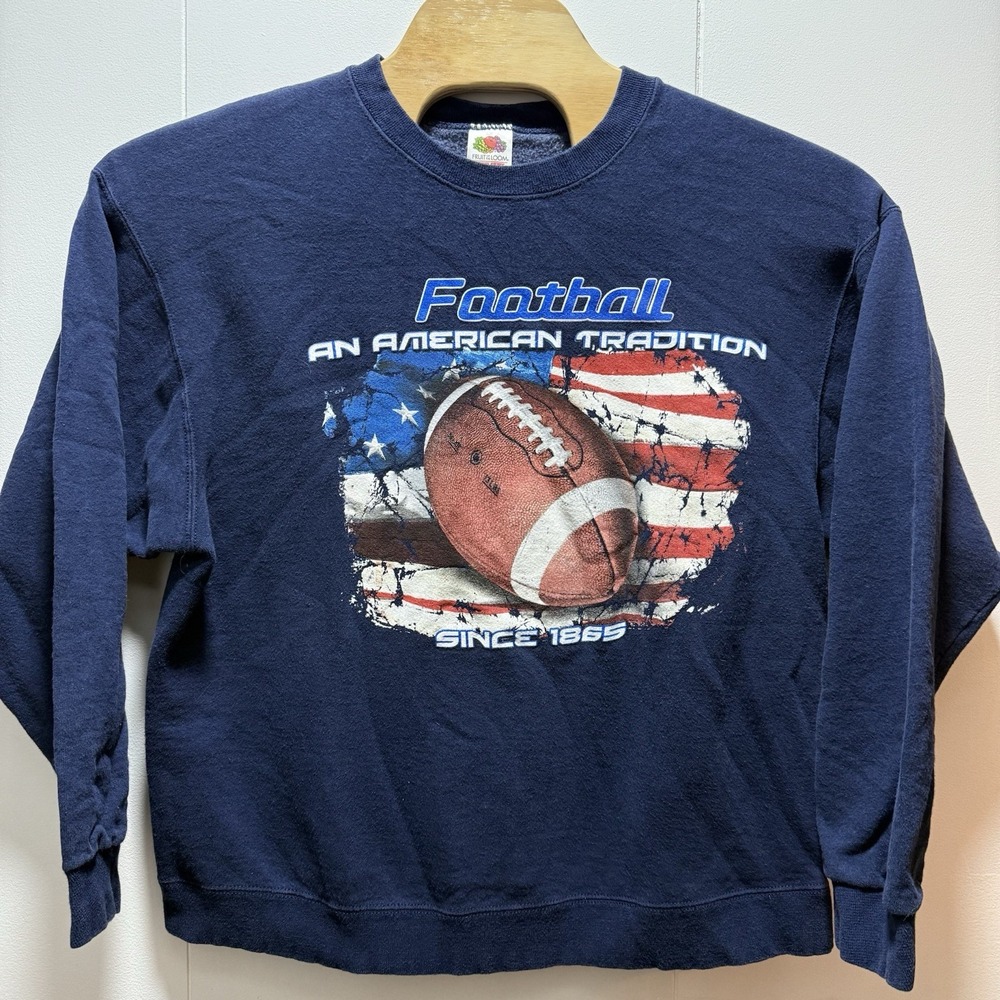 Vintage‎ Fruit Of The Loom Football American Tradition Graphic Sweater Size XL